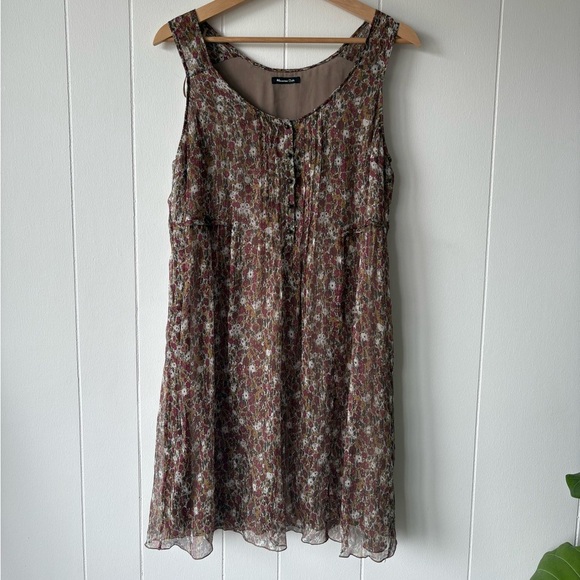 Massimo Dutti Silk Multicolor Floral Midi Dress | Size 10 - Picture 2 of 7